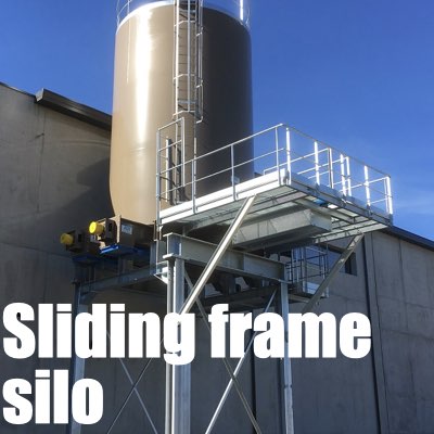 Sliding frame silos